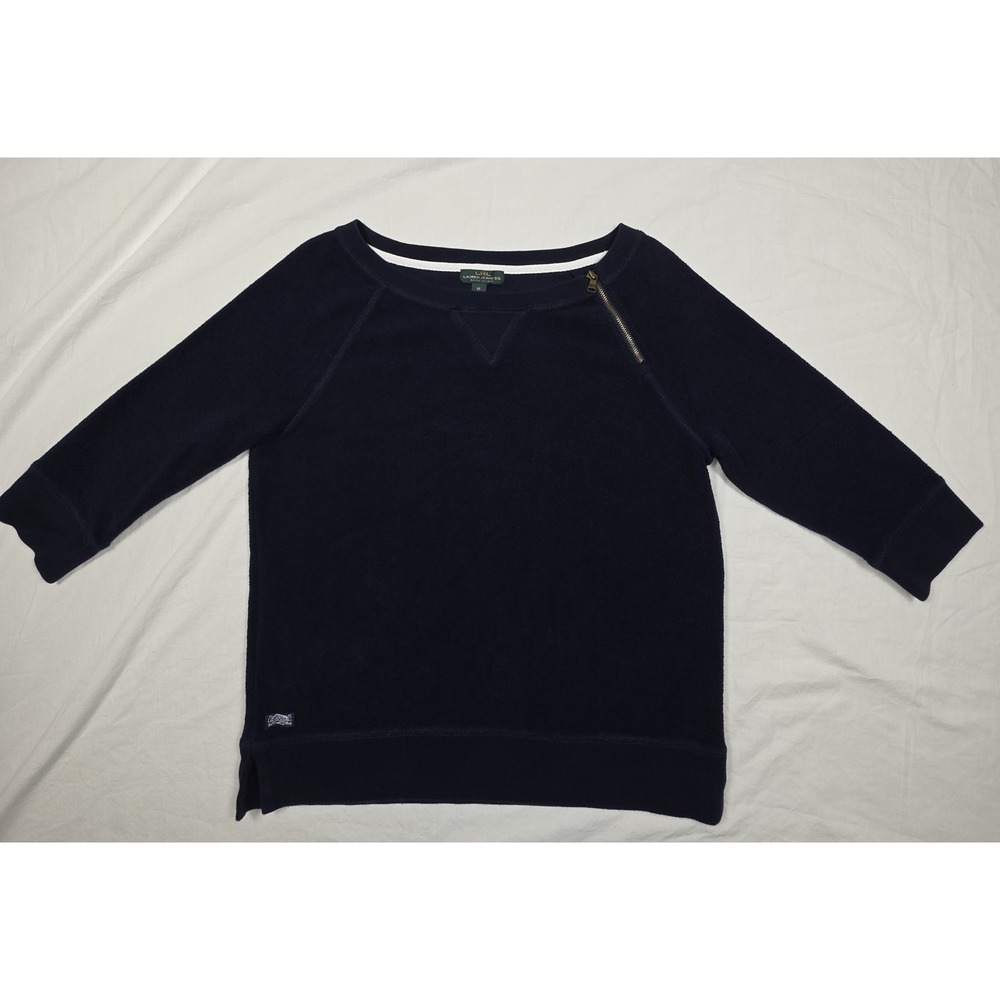 LRL Lauren Jeans Co. Ralph Lauren Women's Navy Sweater Shirt  Cotton‎ Medium